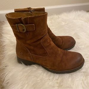 Born Suede Ankle Buckle Boots Booties